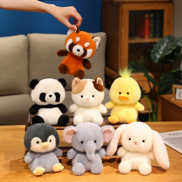 MIAOOWA Kawaii Mini Pinguin Kaninchen Ente Elefant Katze Panda Waschbär, Plüschtiere, Bunt / Mehrfarbig - Bild 1