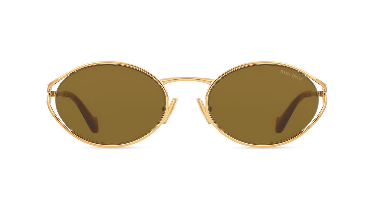 Miu Miu MU 52YS Sonnenbrille, Vollrand, Oval, Metall, Gold, Damen - Bild 1