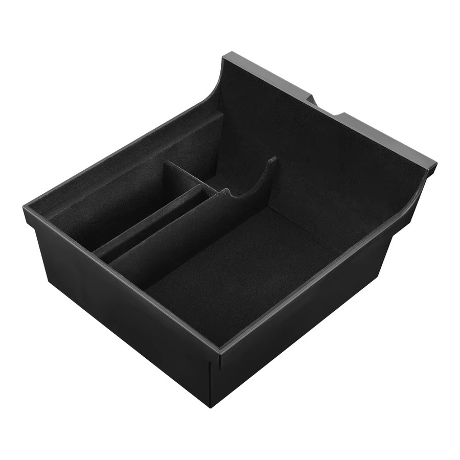 YZ Mittelarmlehne mit versteckter Aufbewahrungsbox, Getränkehalter und Ladepad für Tesla Model Y Juniper 2025, Schwarz - Bild 6