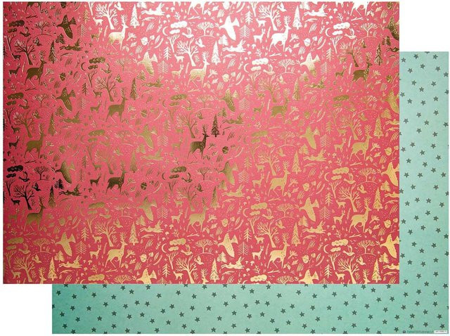 Rico Design Paper Poetry Motivkarton Nostalgic Christmas rot-grün B/H: 50 x 70 cm - Bild 1