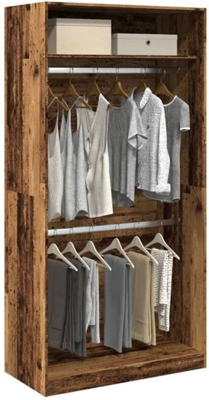 Kleiderschrank Vidaxl in Altholz-Optik Braun aus Holzwerkstoff im Industrial-Design B/T/H: 100 x 50 x 200 cm - Bild 1