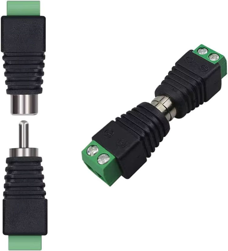 FRHY RCA-Adapter Set in Schwarz mit 5 Phono-Steckern und 5 Buchsen auf AV-Schraubklemmen - Bild 4