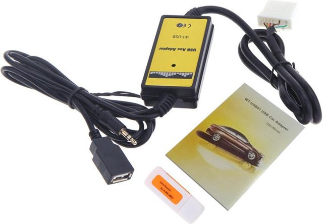 Auto USB Adapter MP3 Audio Interface mit AUX und USB-C für Mazda, Schwarz - Bild 1