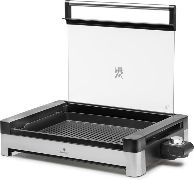 WMF Tischgrill mit Glasdeckel und gerippter Grillplatte in Silber und Schwarz - Bild 1