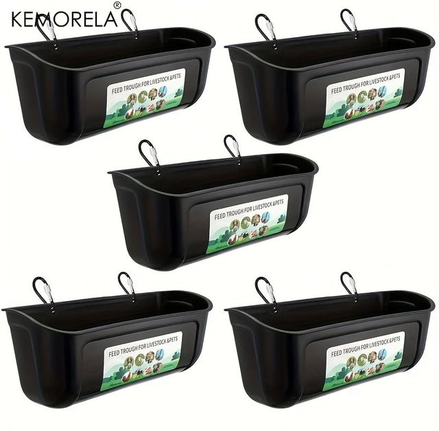 KEMORELA Hühnchenfutterspender und Tränke mit großem Fassungsvermögen und Clips für Enten und Hühner, 4,24 l, Farben: Weiß oder Schwarz - Bild 1