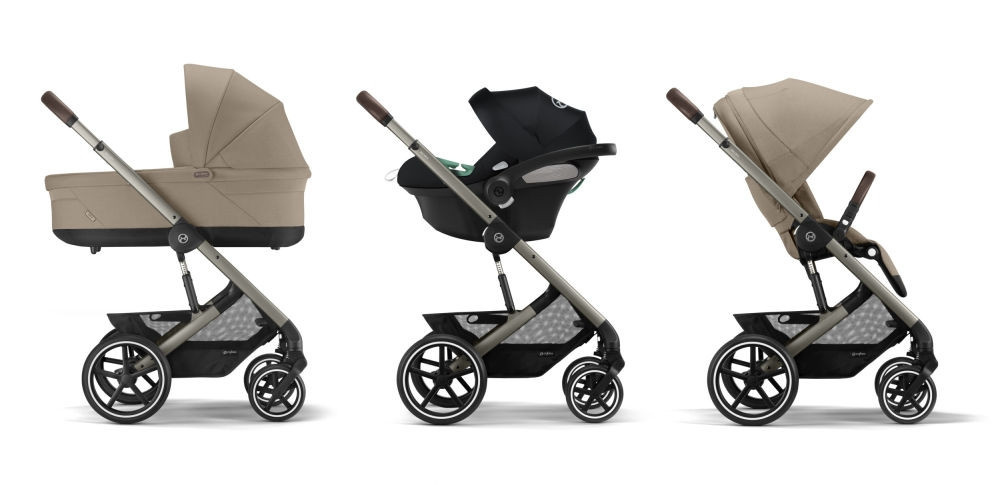 Cybex BALIOS S LUX TPE Kombi-Kinderwagen in Almond Beige mit Federung und Schwenkrädern - Bild 5