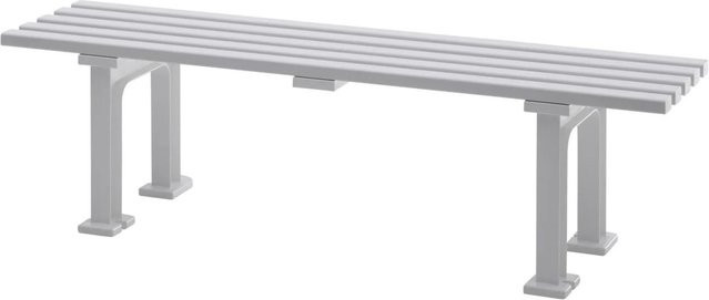 PROREGAL Gartenbank Kuba 3 Sitzer in Weiß aus UV-beständigem Witterungskunststoff, H x B x T: 42 x 150 x 37 cm - Bild 1