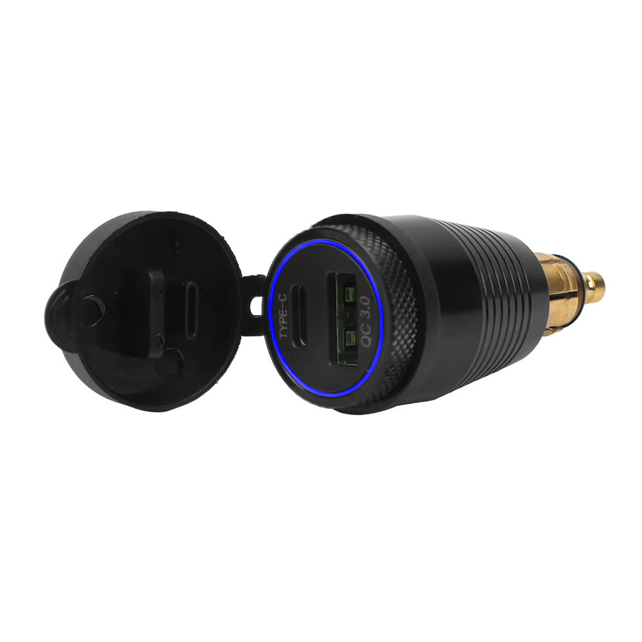 RVICHMOTO Motorrad Schnellladegerät USB Typ-C QC 3.0 Power Adapter in Schwarz-Rot für BMW R1100RT R1250GS R1200GS GS1200 ADV LC - Bild 5