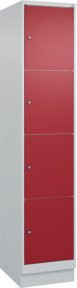 C+P Schließfachschrank Classic PLUS mit Sockel, 1 Abteil, Farbe Grau mit rubinroter Front, B/T/H: 195 x 40 x 50 cm - Bild 1