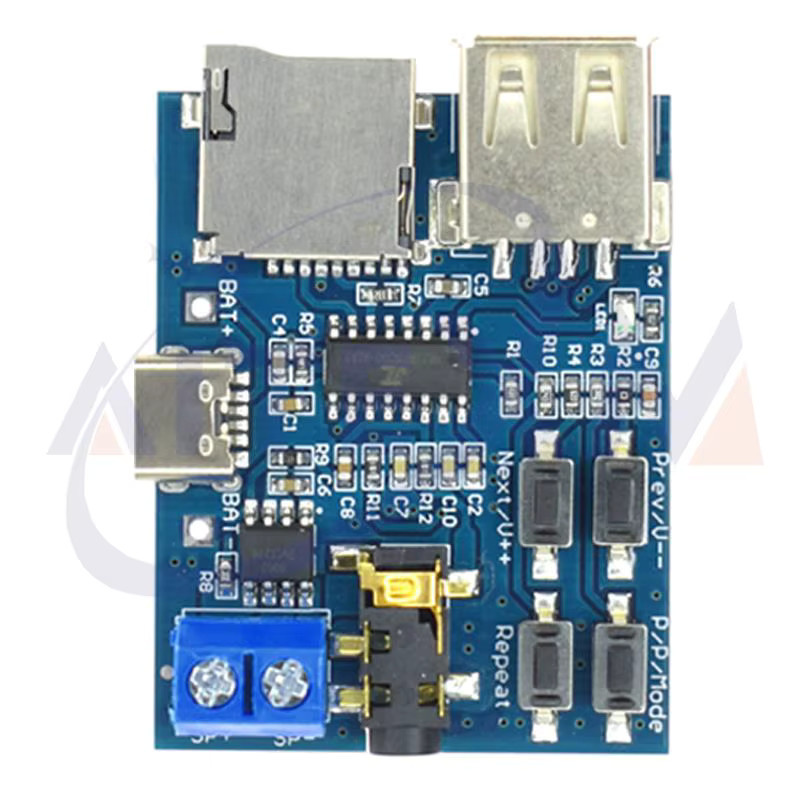 YANXD Audio Decoder Modul mit Micro/Typ-C USB und TF-Kartenslot, MP3 Format Verstärker Modul, Blau - Bild 2