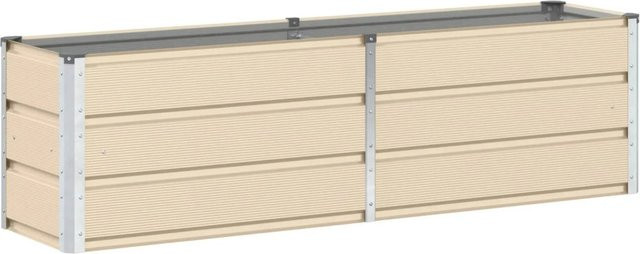 vidaXL Pflanzkübel aus Stahl in Elfenbein, B/T/H: 160 x 40 x 45 cm - Bild 1