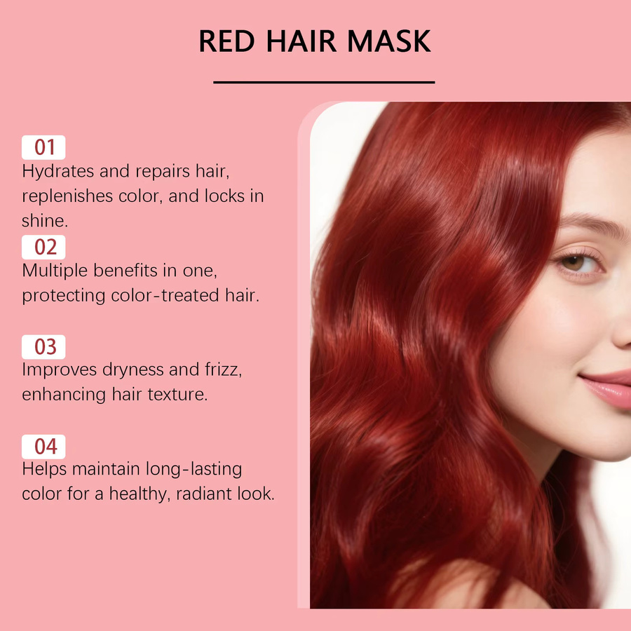 HOEGOA Haarmaske Rote Haarmaske, 90g, Coloriertes Haar, Unisex - Bild 3