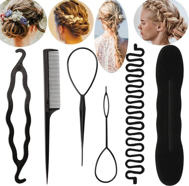 6-teiliges Haarstyling-Set für Damen, Lockenwickler, Haarnadeln, Schwämme - Bild 1