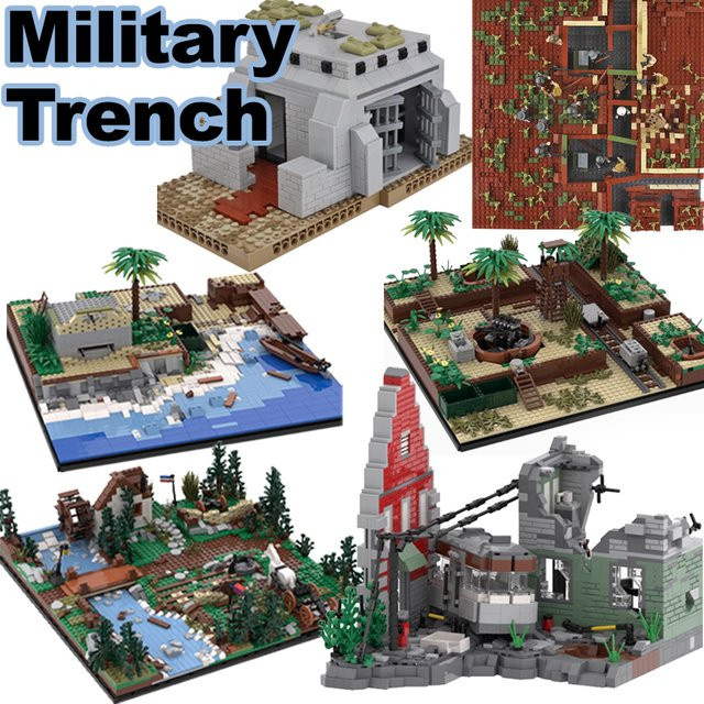 BRICKPANDA WW2 Militär Graben Wachturm Bausteine, Soldat Figuren, Bunt / Mehrfarbig - Bild 1