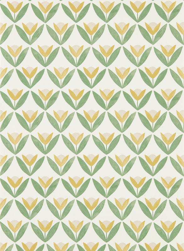 Scion Tapete Tulip Trellis in Honey mit botanischem Floral-Design und Mid-Century-Stil aus Vlies - Bild 2