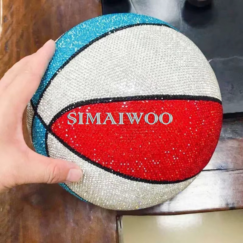 Simaiwoo Anpassbarer Strass-Basketball in Grün und Multicolour als dekoratives Souvenir und Ausstellungsstück - Bild 2