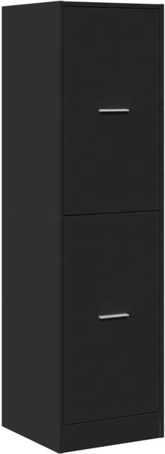vidaXL Apothekerschrank Schwarz aus Holzwerkstoff, B/T/H: 40 x 41 x 144,5 cm - Bild 1