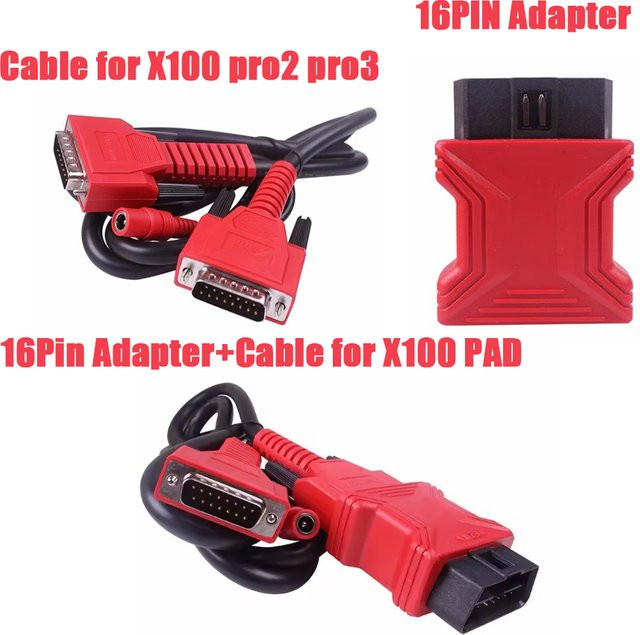 XTOOL OBD2 Universal 16-PIN Adapter X100 Pro Hauptkabel in Rot für X100PADS, X100 PAD3, D7, D8, D9 und IP616 Auto-Diagnosekabel - Bild 1