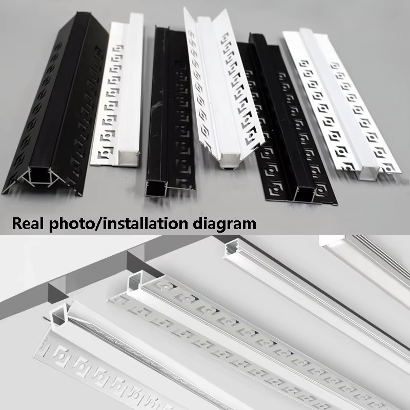 Ksdligh Aluminiumprofil für Deckenplatten in Silber mit PC-Diffusor für Eckeneinbau und Trockenbau - Bild 3