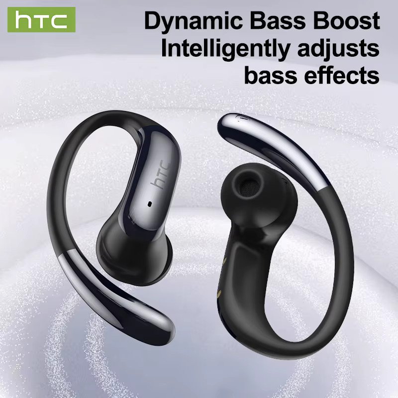 HTC NE63 Open-Ear KI-Übersetzer-Ohrhörer, kabellose Bluetooth-Kopfhörer mit HiFi-Klang, HD-Anrufen und LED-Energieanzeige in Schwarz - Bild 4