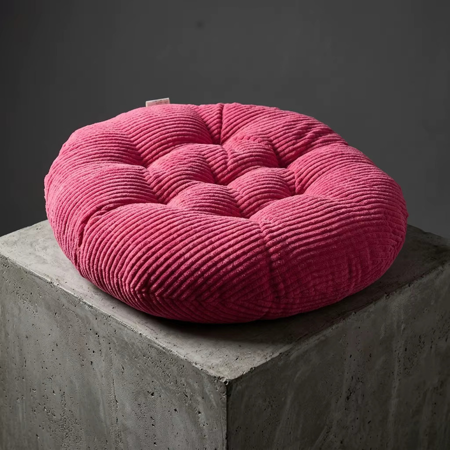 Rundes Cord-Sitzkissen von DHDH in Pink für Hocker, Tatami und Erkerfenster - Bild 2