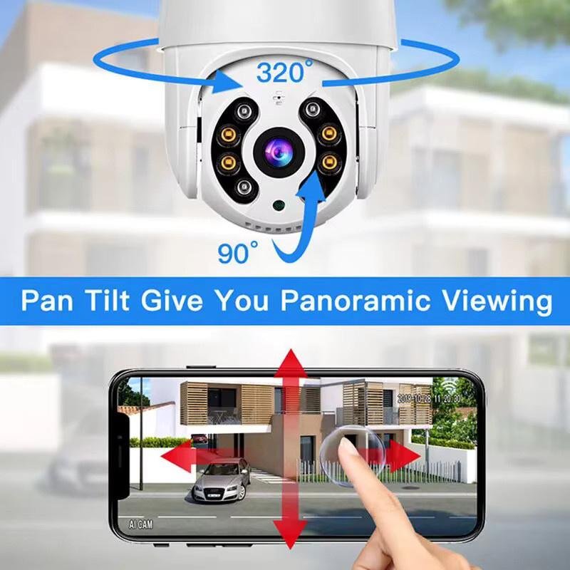 DDBROUGEN 8MP 4K IP PTZ Speed Dome Kamera mit Auto Tracking und WLAN für Smart Home und Outdoor, Weiß - Bild 4
