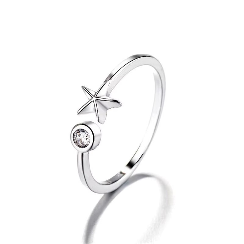 Seestern Ring 925 Silber, Kristall, Damen - Bild 4