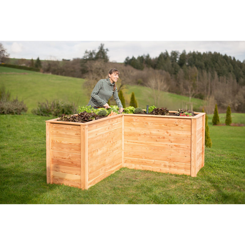 Westmann Hochbeet Klassik aus Lärchenholz in Braun, B/T/H: 170,5 x 170,5 x 84 cm - Bild 3