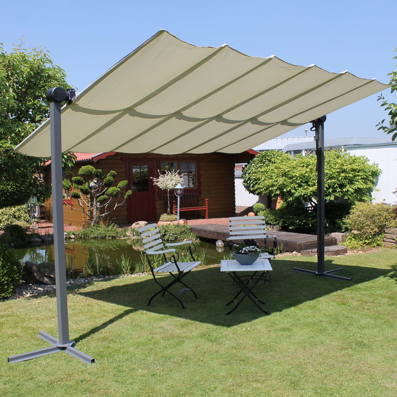 Leco Standmarkise Waved faltbares Sonnendach natur B: 4 m, T: 2,5 m, H: 2,20 m - Bild 2