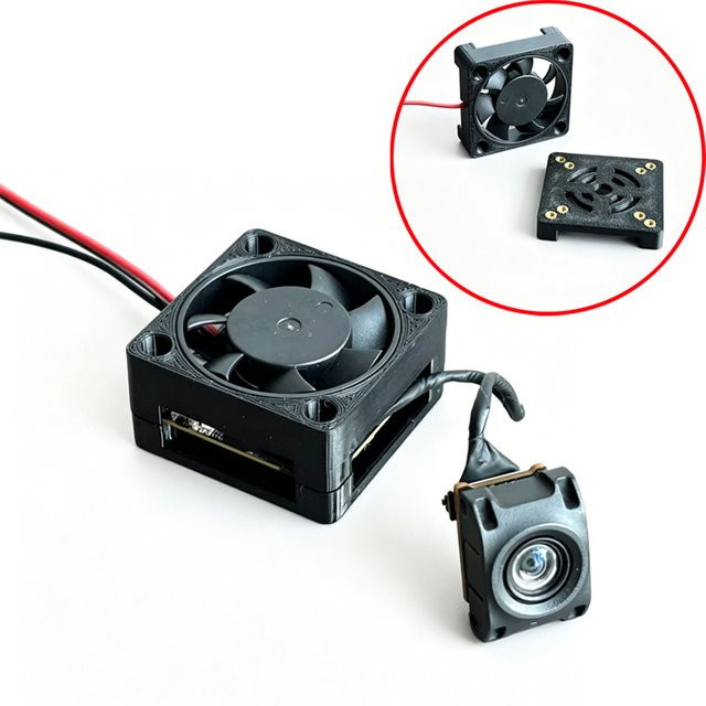 DJI FPV Videoübertragungs-Kühlventilator in Schwarz für DJI O4 und O4 Pro Air Unit, Maße: 20 x 20 mm oder 25,5 x 25,5 mm Lochdurchmesser - Bild 1