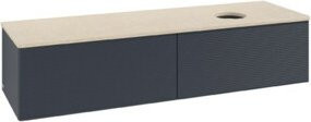 V&B Waschtischunterschrank Antao mit Frontstruktur in Botti Matt Blau lackiert, B/T: 160 x 50 cm - Bild 1