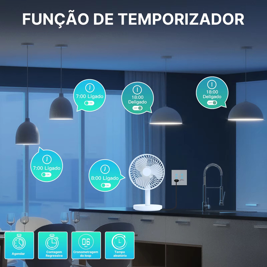 MOES Smart WiFi Wand Schalter und Steckdose Kombination mit Brasilianischem Standard in Weiß - Bild 3