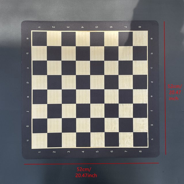 Yernea Schachbrett, Strategiespiel, Gummi, Schwarz-Weiß, 52 cm - Bild 1