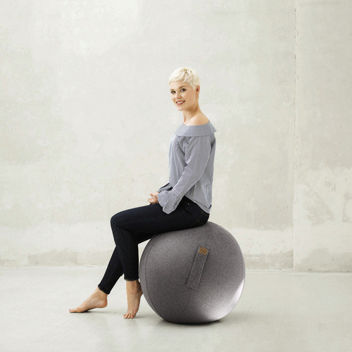 Sitting Ball FELT Sitzball aus grauem Polyester mit EPS-Perlen, Durchmesser: 65 cm - Bild 2