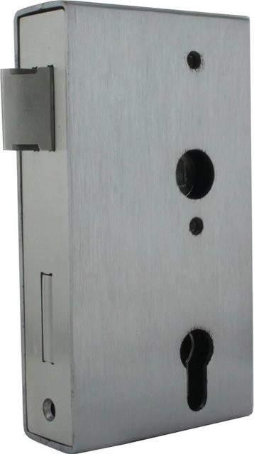 FeNau Kastenschloss Stulp Riegel Falle verzinkt in Silber, B/T/H: 4,0 x 9,45 x 17,3 cm - Bild 1