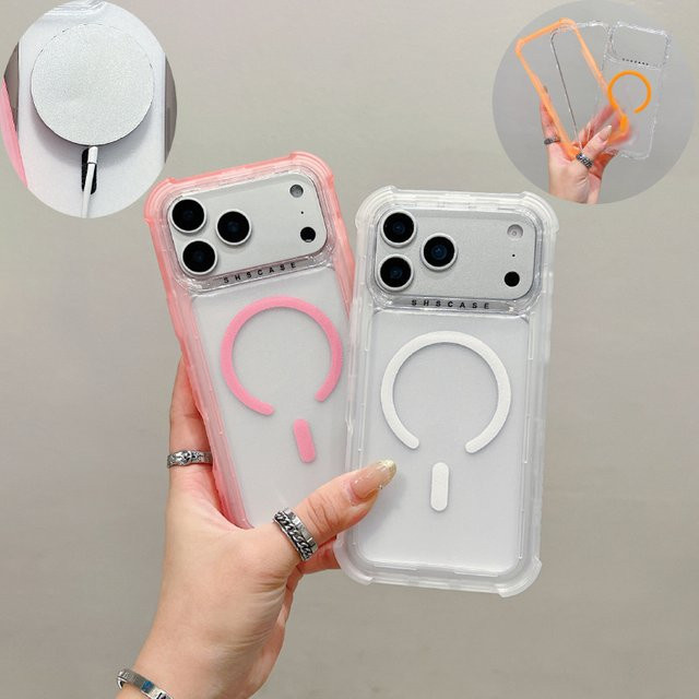 3-in-1 MagSafe Schutzhülle für iPhone 12 bis 17 Pro Max aus TPU und PC, transparent - Bild 1
