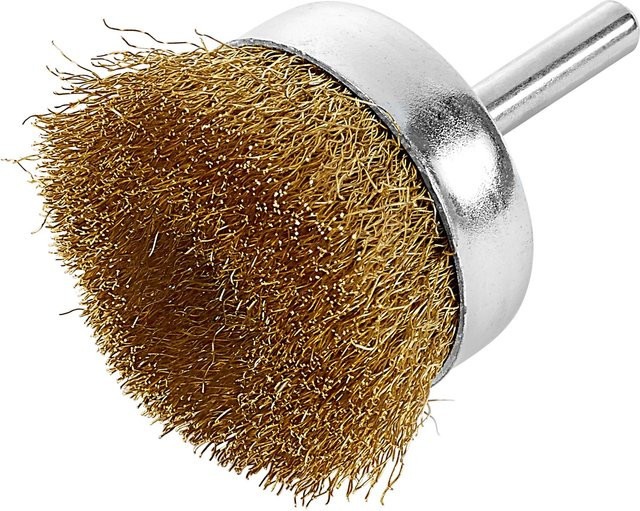 LUX-TOOLS Messing-Topfbürste in Gold, Durchmesser: 50 mm - Bild 1