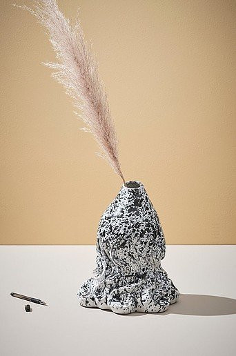 Jotex Canyon Multi Vase aus Keramik in Multicolour und Weiß, Höhe: 32 cm - Bild 1