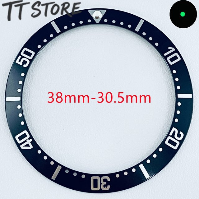 CHIKUANG Uhrenlünetten-Einsatz Aluminium, Schwarz, Vintage, 38mm x 30,5mm - Bild 1