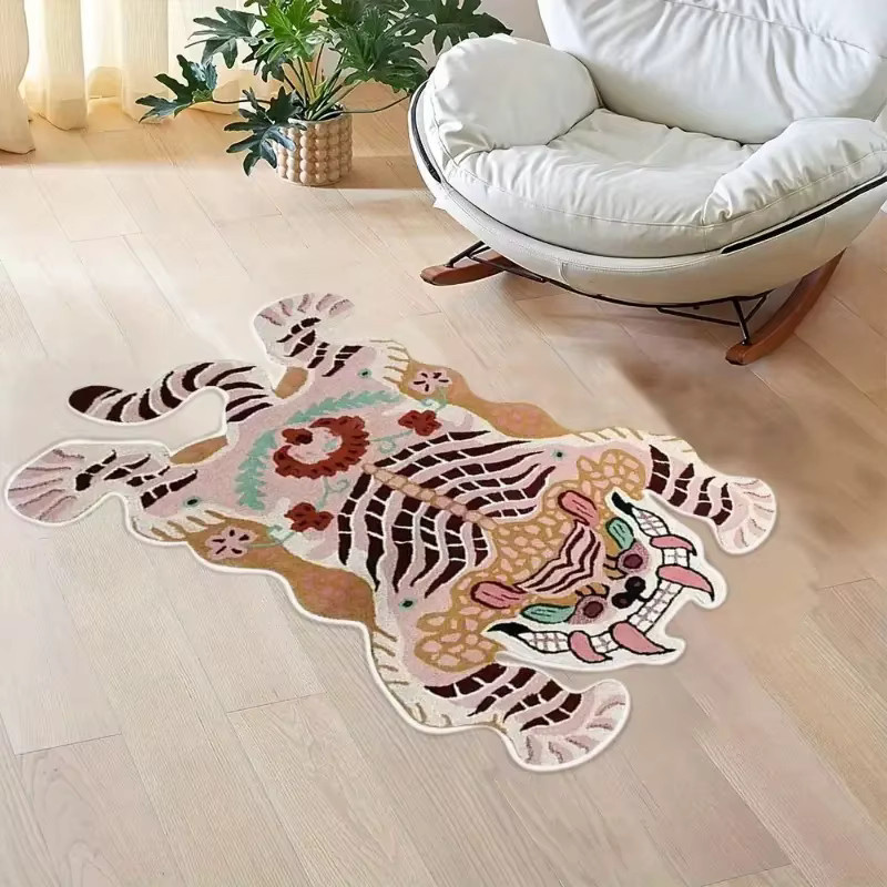 VIKAMA Tigerförmiger Teppich in ästhetischem Design für Schlafzimmer und Wohnzimmer - Bild 2