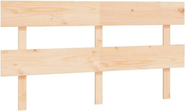 vidaXL Kopfteil aus Massivholz Kiefer in Braun mit rustikaler Optik, B: 154 cm, T: 3 cm, H: 81 cm - Bild 1