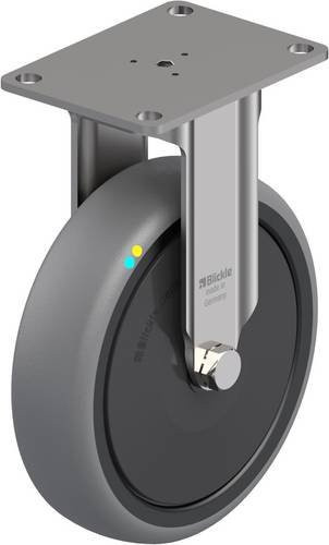 Blickle Bockrolle BKPXA-TPA 126KFD-26-ELS in Schwarz-Grau mit Edelstahlschraube und 125mm Rad-Durchmesser, Tragfähigkeit max. 80kg - Bild 1
