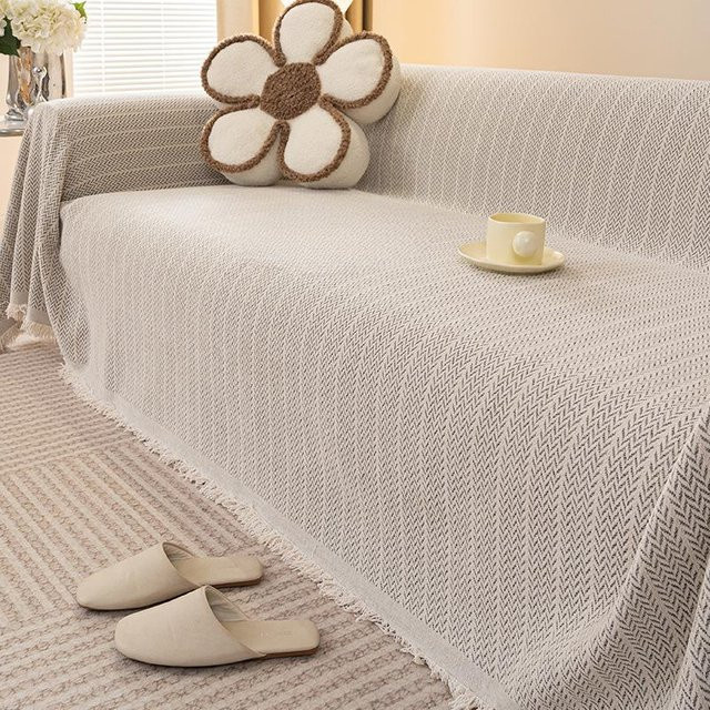 Super Six Chenille Sofabezug Universal Sofa-Überwurfdecke in Grau, B/B: 180 x 130 cm - Bild 1