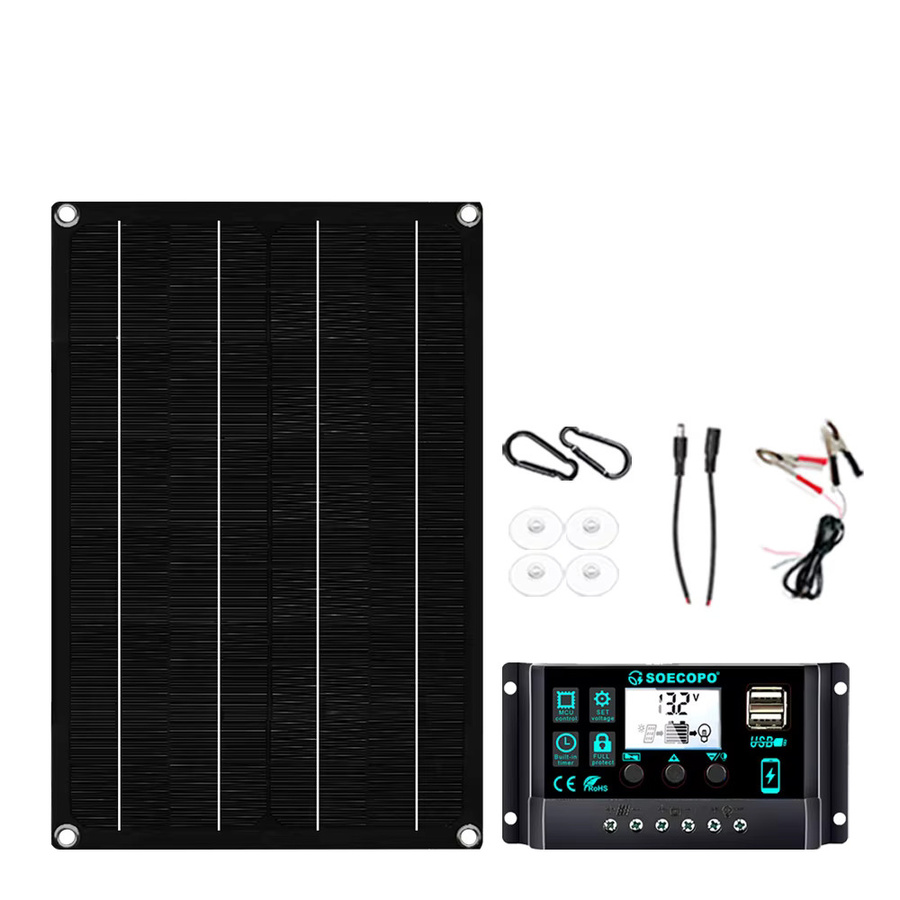 Soecopo Solarpanel Kit mit 2200 W monokristallinem Solarpanel und 100 A MPPT-Controller in Schwarz für Wohnmobil, Boot und Camping - Bild 2