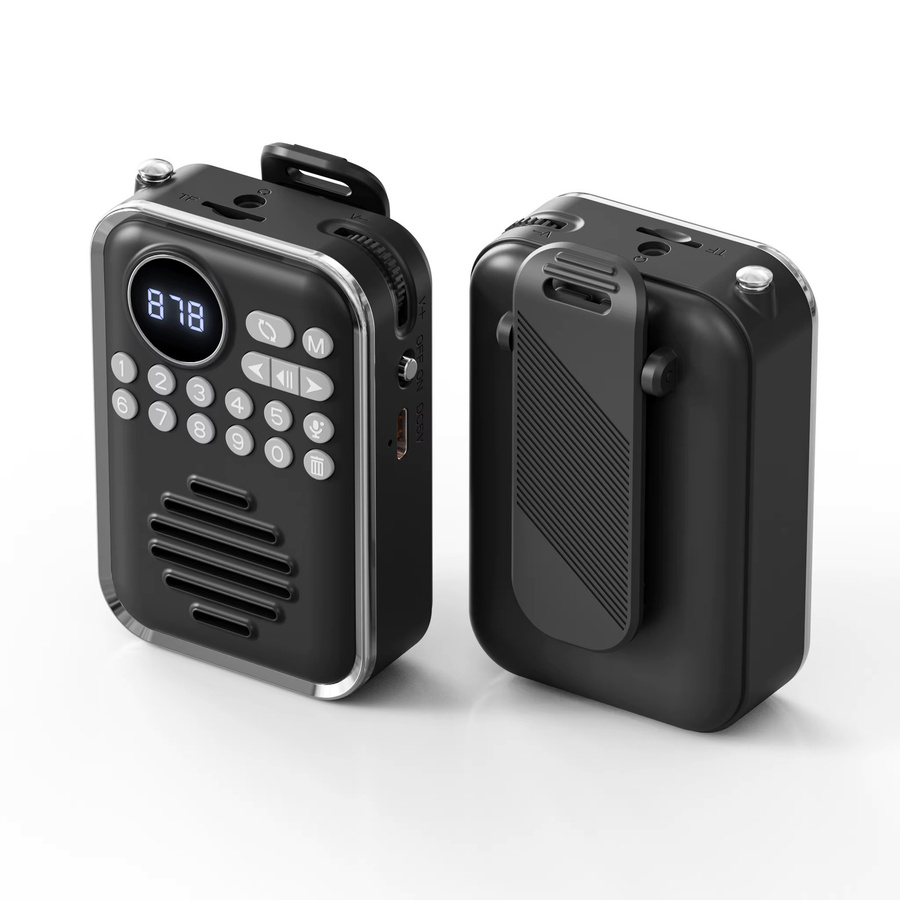 JINSERTA Mini Tragbares FM-Radio mit HD-Display, Digitaler Radioempfänger und Bluetooth-Lautsprecher, Sprachrekorder und TF-Karten-Player in Schwarz oder Grün - Bild 6