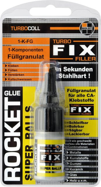 Boldt Füllstoff Super Balls Rocket Turbocoll TurboFix Cyanacrylat in Transparent, 16 g - Bild 1