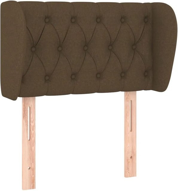 vidaXL Kopfteil mit Ohren in Dunkelbraun aus Stoff, B/T/H: 83 x 23 x 78/88 cm - Bild 1