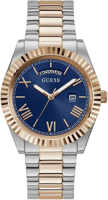 Guess Herrenuhr Connoisseur, Quarz, Edelstahl, Blau, 42 mm, 5 ATM - Bild 1