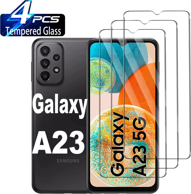 4er-Pack Ultra HD Displayschutzfolie aus gehärtetem Glas für Samsung Galaxy A55 A56 A53 A35 A25 A23 A06 A36 A26 A05 A54 A52 A73, transparent - Bild 1