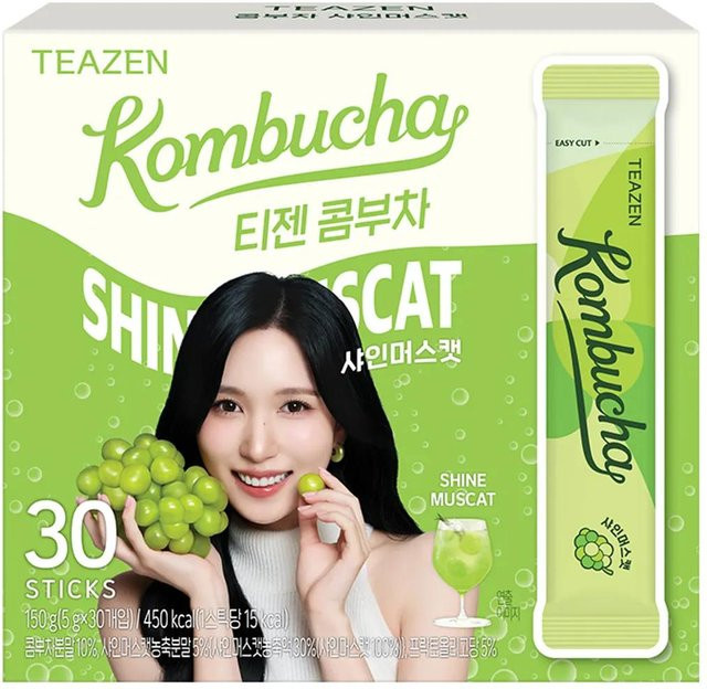 Teazen Kombucha Shine Muscat Getränkepulver Instant 30 Sticks - Bild 1